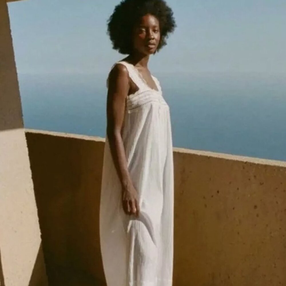 Doen Briony Dress Salt White Women's Small